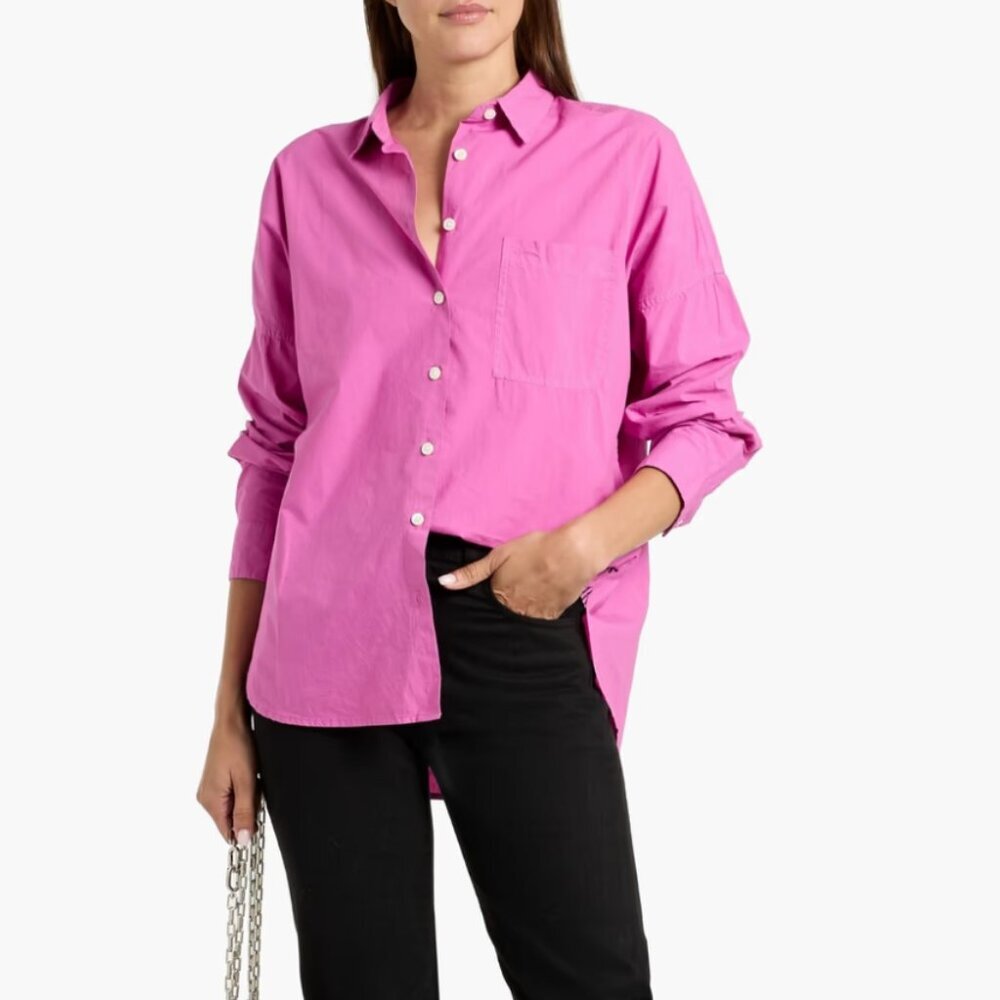 ALEX MILL JO POPLIN BUTTON DOWN CASUAL SHIRT IN PEONY PINK XS $145